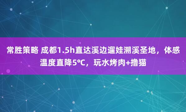 常胜策略 成都1.5h直达溪边遛娃溯溪圣地，体感温度直降5℃，玩水烤肉+撸猫