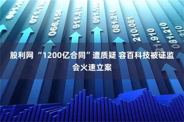 股利网 “1200亿合同”遭质疑 容百科技被证监会火速立案