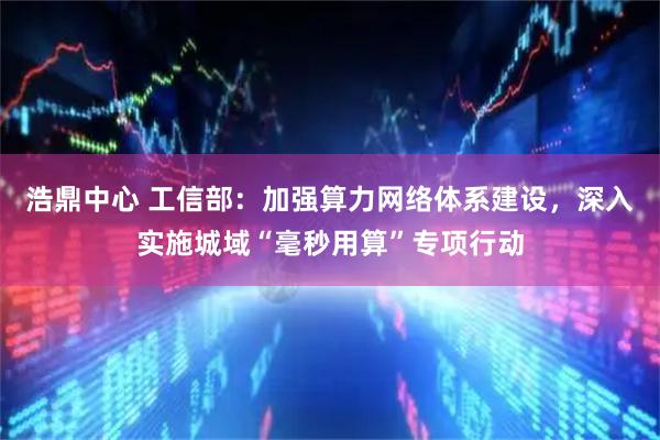 浩鼎中心 工信部：加强算力网络体系建设，深入实施城域“毫秒用算”专项行动