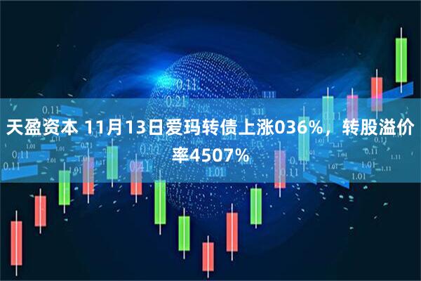 天盈资本 11月13日爱玛转债上涨036%，转股溢价率4507%